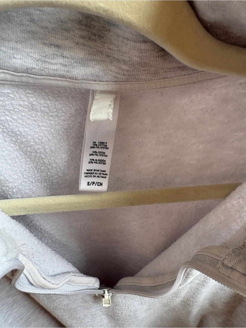 SKIMS Light Gray Half-Zip Mock Neck Pullover - Picture 3 of 4